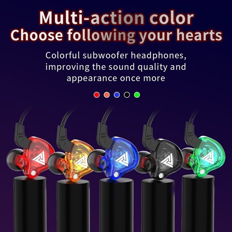 Ak6 Universal 3.5Mm Hifi Sport Headphones In Ear Earphone For Running With Microphone Headset Music Earbuds Red