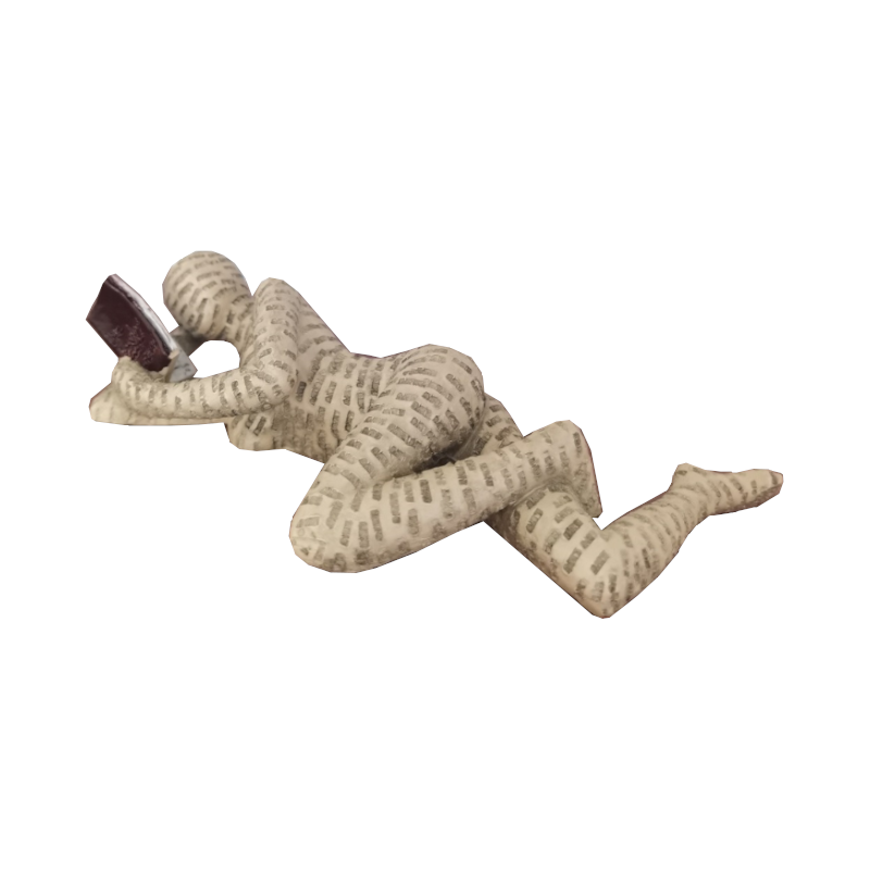 Reading Thoughtful Woman Resin Ornament Bookshelf Decor