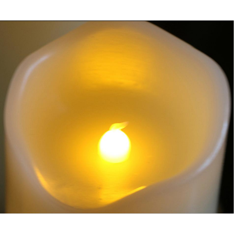Real Wax Flameless Pillar Candle Decor