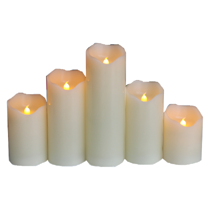 Real Wax Flameless Pillar Candle Decor