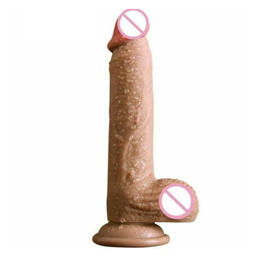 Realistic Cock Balls Dildo Suction Cup Silicone Soft Dong