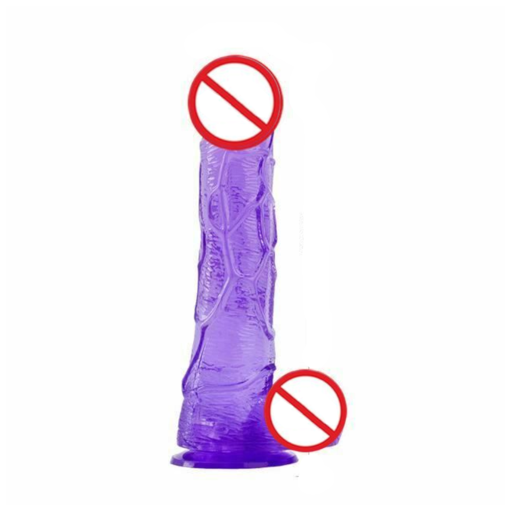 Realistic Jelly Dildo Deep Throat Training Cock And Balls Dong