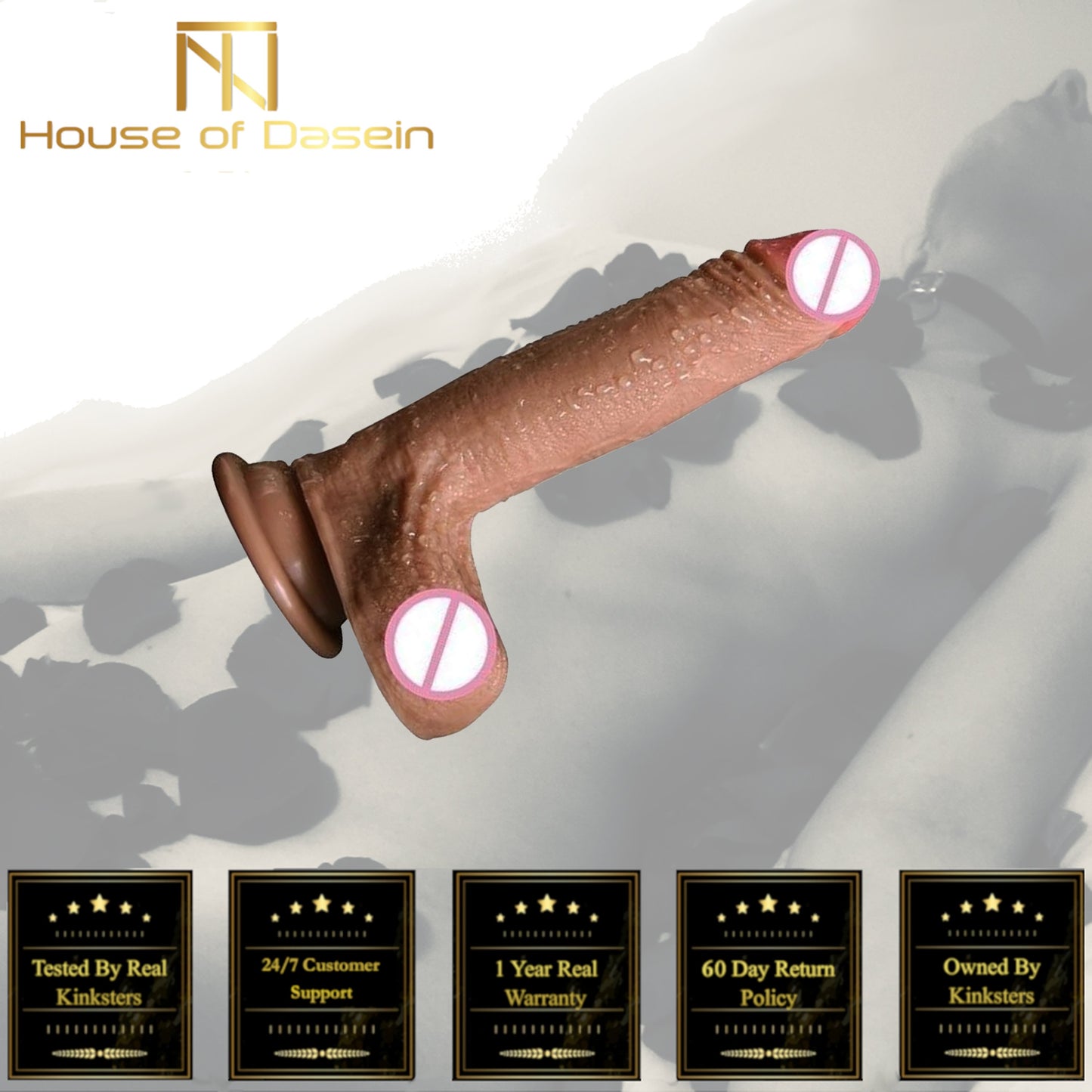 Realistic Cock Balls Dildo Suction Cup Silicone Soft Dong