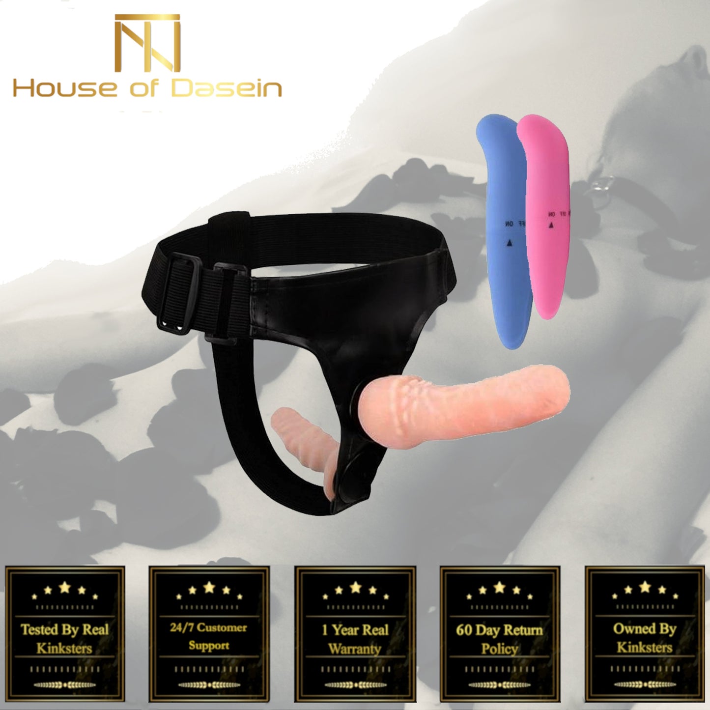 Realistic Strapon Kit Vibrator On Harness Double Dildo