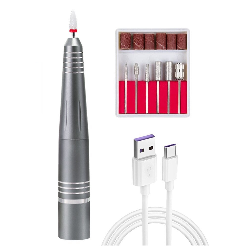 Rechargeable Electric Nail File Cordless Drill Machine Kit For Acrylic Gel Nails Manicure Pedicure Tool Home Salon