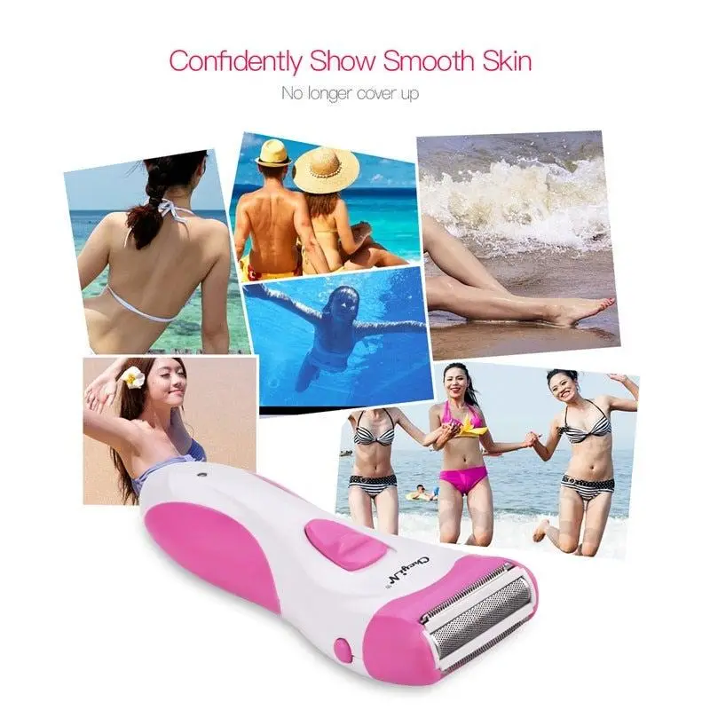 Rechargeable Lady Shaver Women Epilator Electric Hair Removal Face Arm Leg Pink