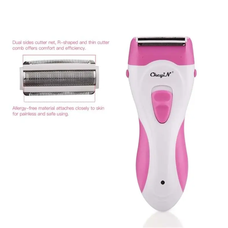 Rechargeable Lady Shaver Women Epilator Electric Hair Removal Face Arm Leg Pink
