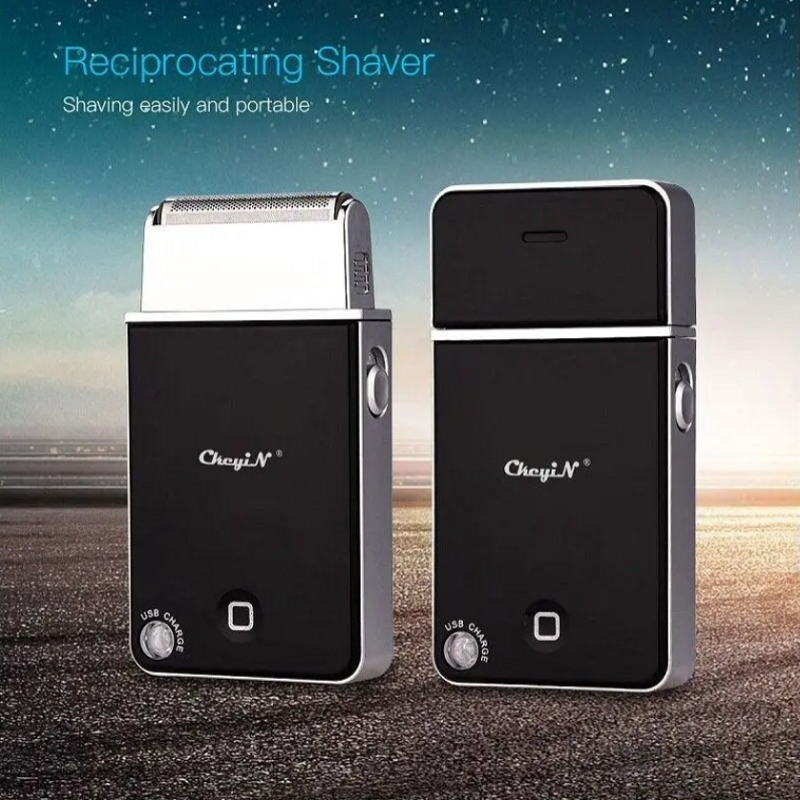 Rechargeable Travel Electric Slim Shaver Men Razor Beard Pop Up Trimmer