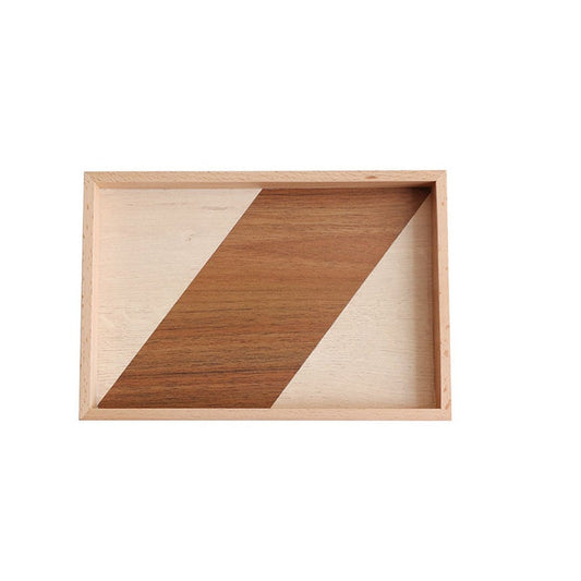 Rectangular Natural Wood Tray Food Fruit Candy Tea Coffee Plates Dishes Storage