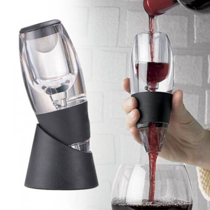 Red Wine Aerator Filter Decanter Essential Black