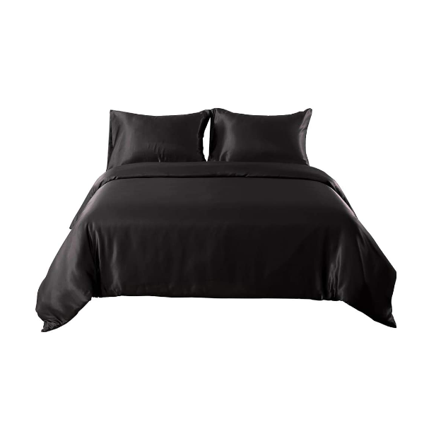 Red Or Black 95Gsm 4 Piece Satin Sheet Set For Queen King Beds