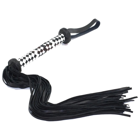 Red Black Suede Leather Flogger Bdsm Impact Play Spanking Whip