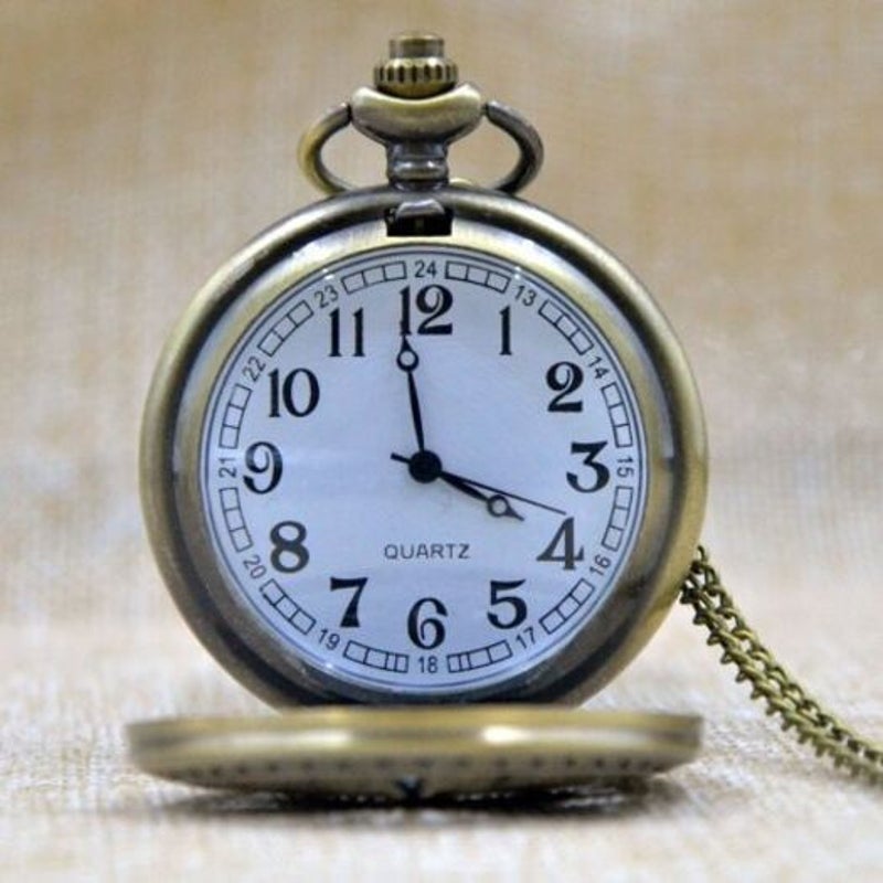 Veile Studios Steampunk Hollow Dog Quartz Pocket Watch Necklace Pendant53 Copper Color
