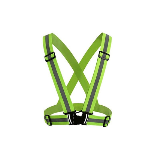 Reflective Vest With High Visibility Bands Tape Green