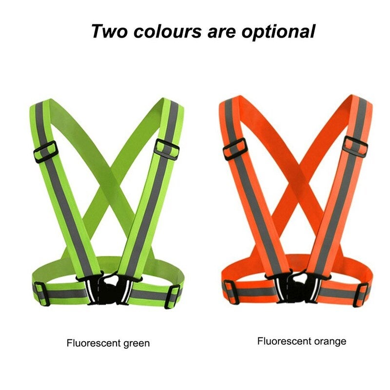 Reflective Vest With High Visibility Bands Tape Green