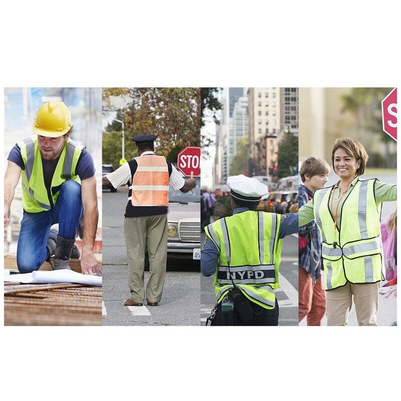 Reflective Vest With High Visibility Bands Tape Green