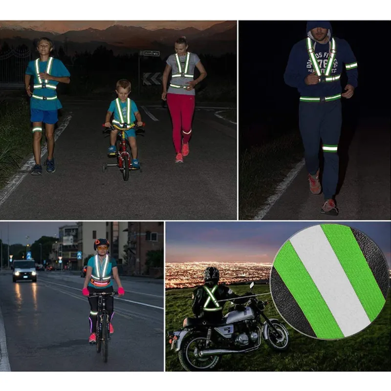 Reflective Outdoor Glow Belt High Visibility Elastic Safety Vest