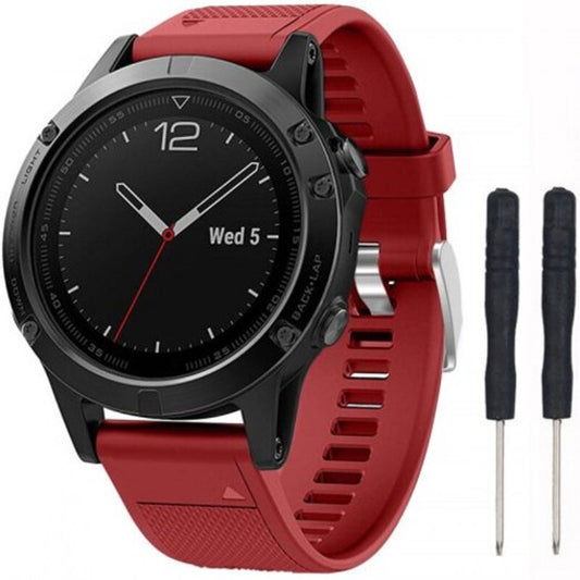Replacement Silicone Watch Band Wrist Strap For Garmin Fenix 5 / Forerunner 935 Red