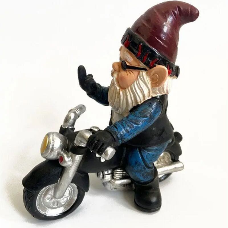 Resin Gnome Statue Riding Motorcycle Christmas Dress Up Diy Garden Santa Claus Home Decor Ornaments Birthday Gifts