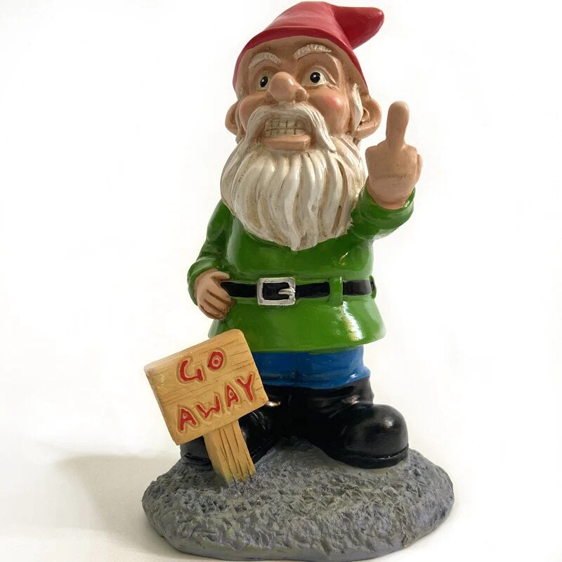 Resin Gnome Statue Vertical Middle Finger Christmas Dress Up Diy Garden Green Santa Claus Decoration Ornaments Gifts