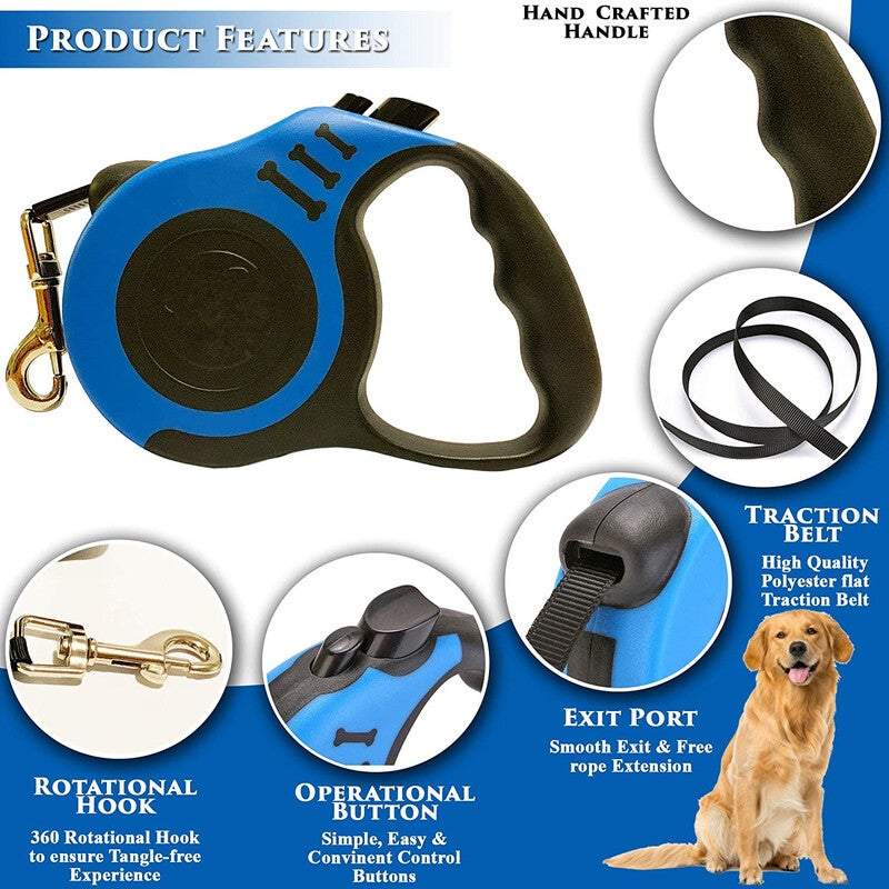 Retractable Dog Leash Automatic Flexible Puppy Cat Traction Rope Belt