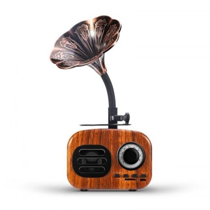Retro Bluetooth Music Player Speakers With Mic Black