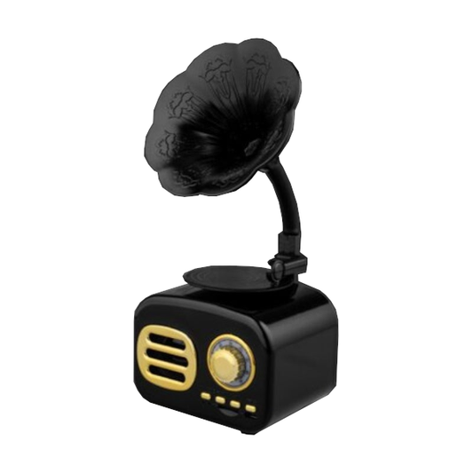 Retro Bluetooth Music Player Speakers With Mic Black