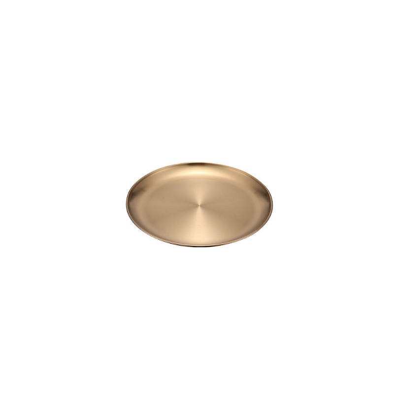 Retro Metal Round Tray Stainless Steel Snack Fruit Jewelry Storage Style