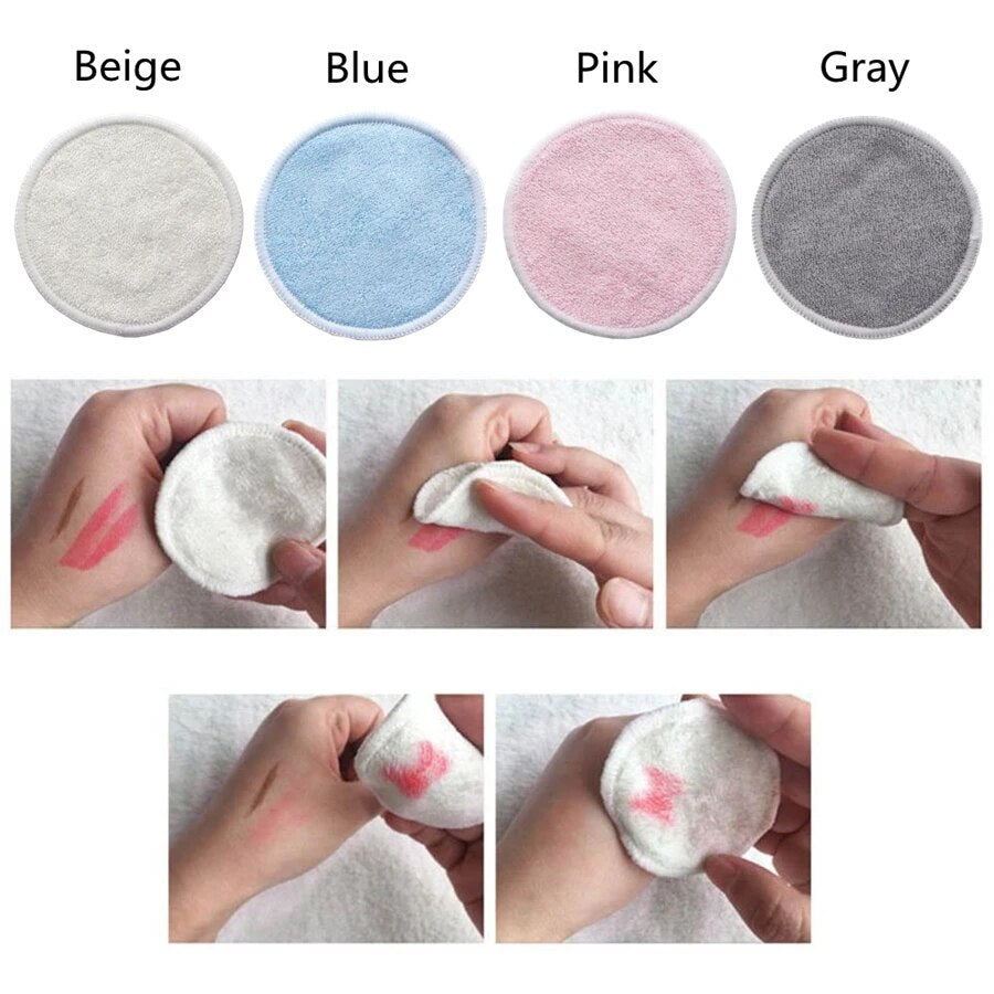 Reusable Bamboo Makeup Remover Pads Towel Washable Rounds Cleansing Facial