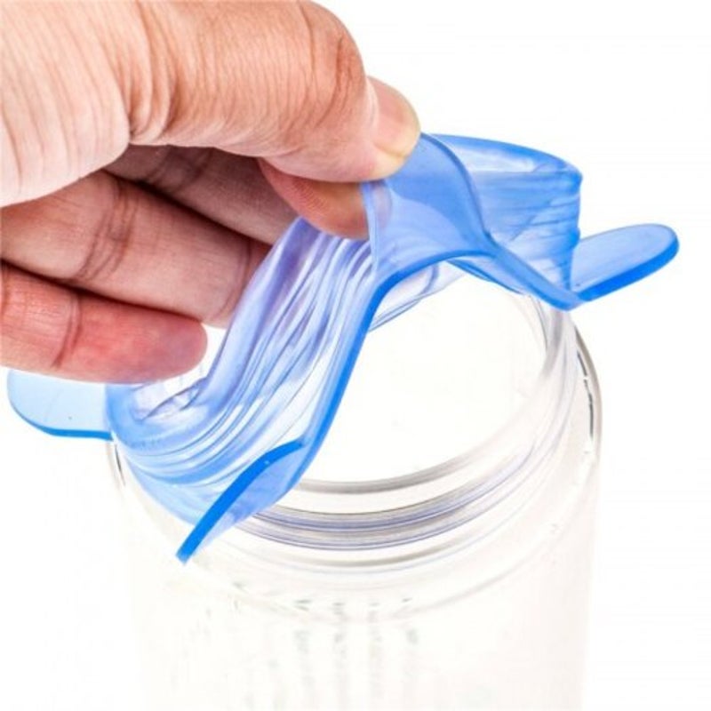 Reusable Silicone Stretch Storage Lids 6Pcs Sky Blue