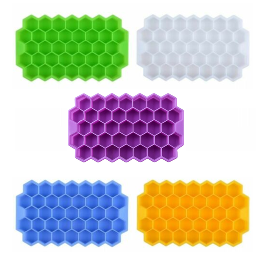 Reusable Honeycomb Shape Silicone Ice Cube Tray Moulds With Lids