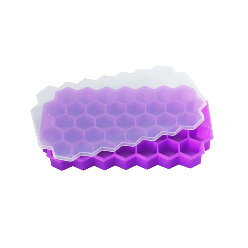 Reusable Honeycomb Shape Silicone Ice Cube Tray Moulds With Lids