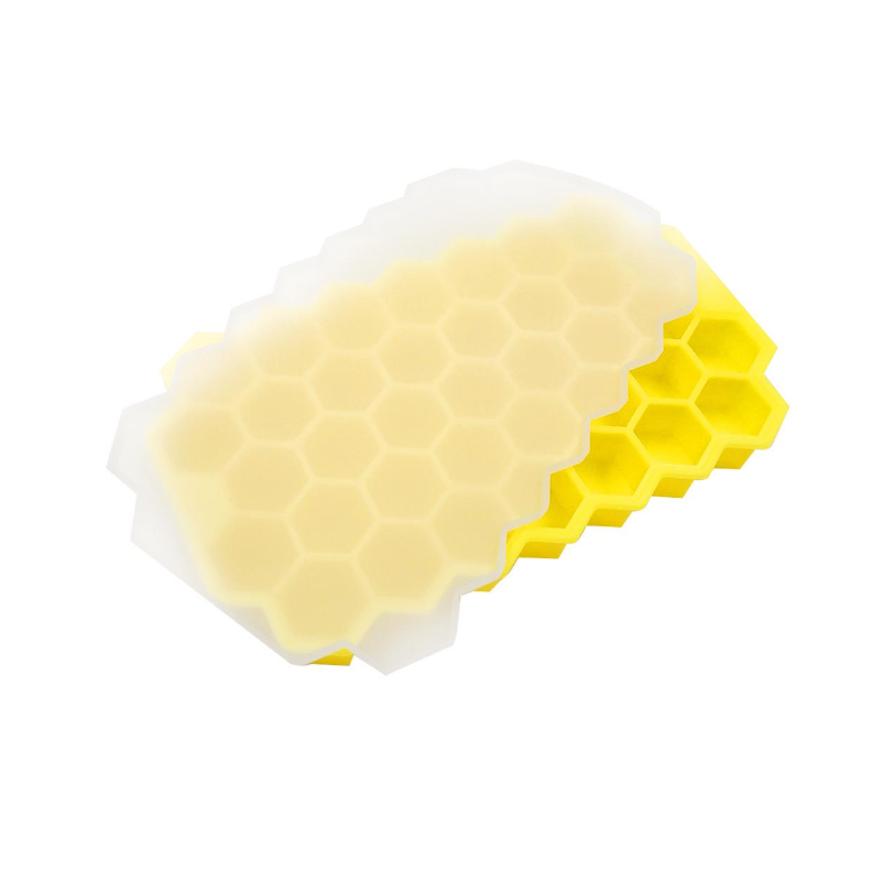 Reusable Honeycomb Shape Silicone Ice Cube Tray Moulds With Lids