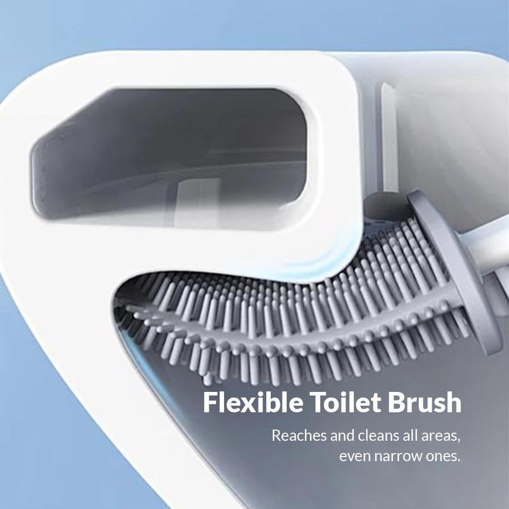 Quick Drying Silicone Toilet Brush With Holder