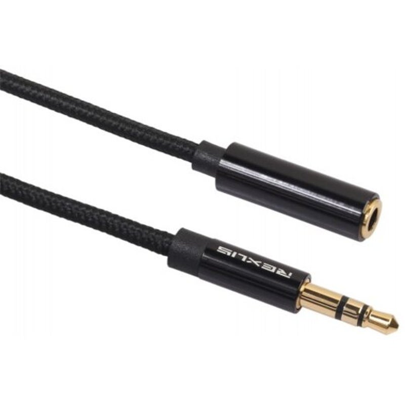 Aux Male To Female Extension Cable 3.5Mm Black 0.5M