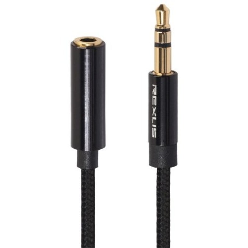 Aux Male To Female Extension Cable 3.5Mm Black 0.5M