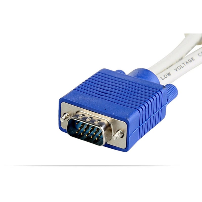 Rgb Vga Svga Male To 2 Two Hdb15 Female Splitter Adapter Extension Cable With Core Adaptor Connector Converter