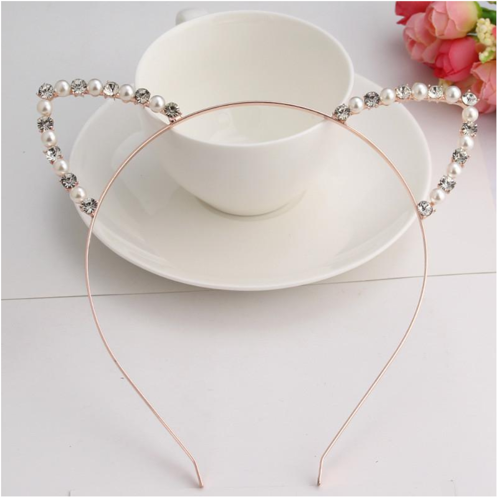 Rhinestone Cat Ear Headband Kitten Pet Play Bdsm Accessories