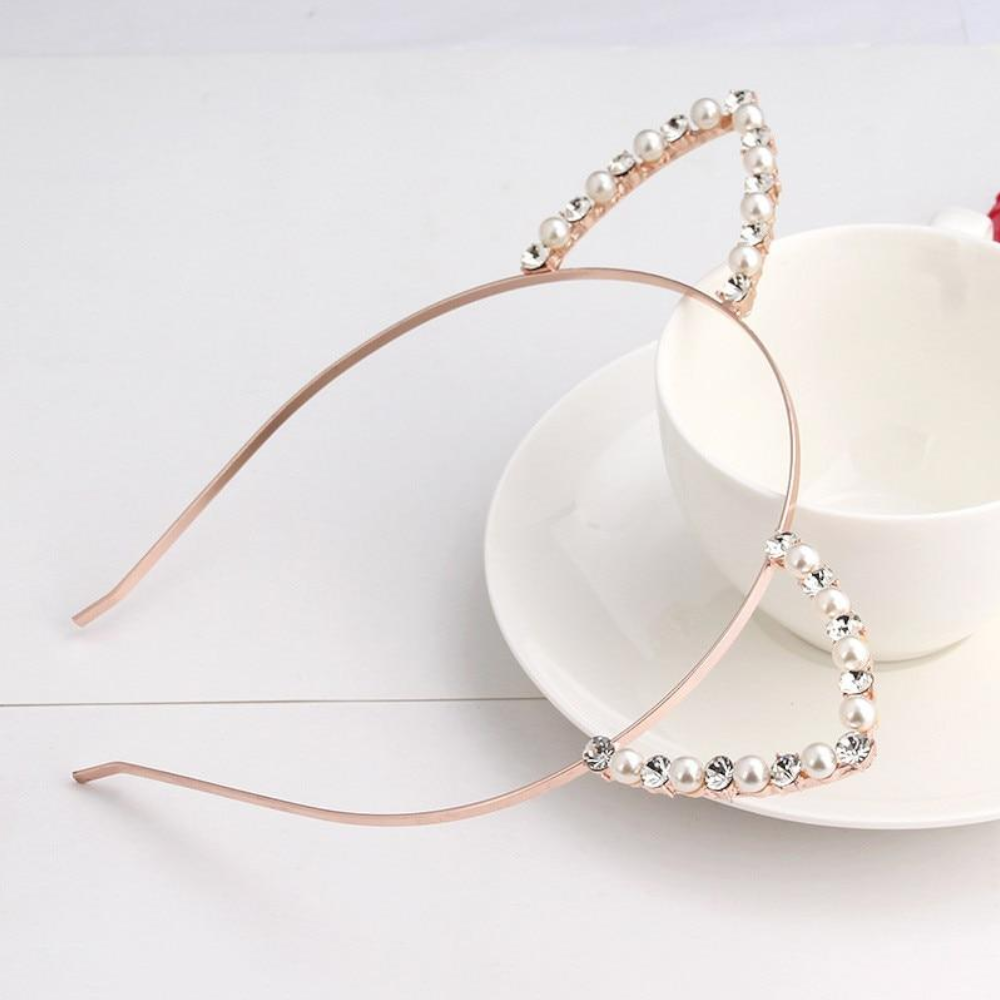 Rhinestone Cat Ear Headband Kitten Pet Play Bdsm Accessories