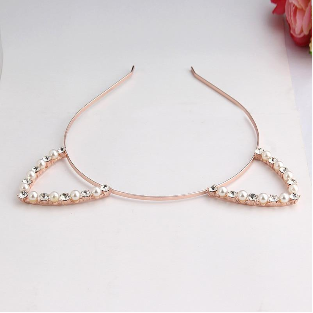 Rhinestone Cat Ear Headband Kitten Pet Play Bdsm Accessories