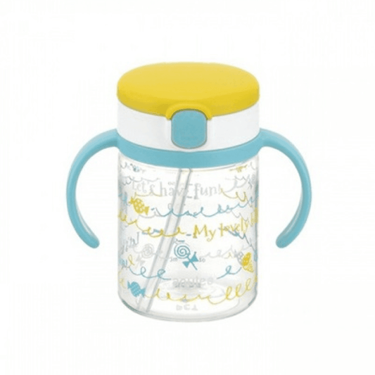 Richell Little One Straw Training Cup 200Ml With Removable Handles Yellow