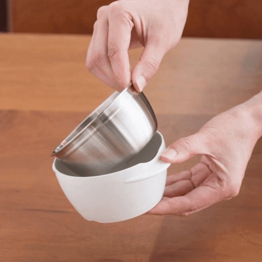 Richell Tli Stainless Steel Feeding Set White