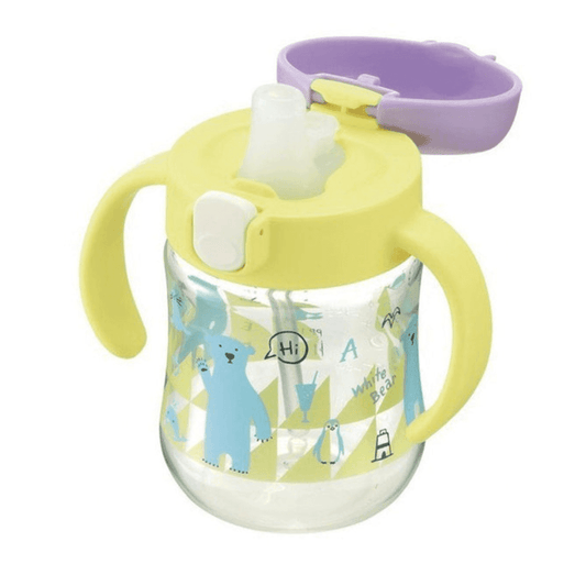 Richell Tli Straw Mug Set Blue Yellow Bear S3