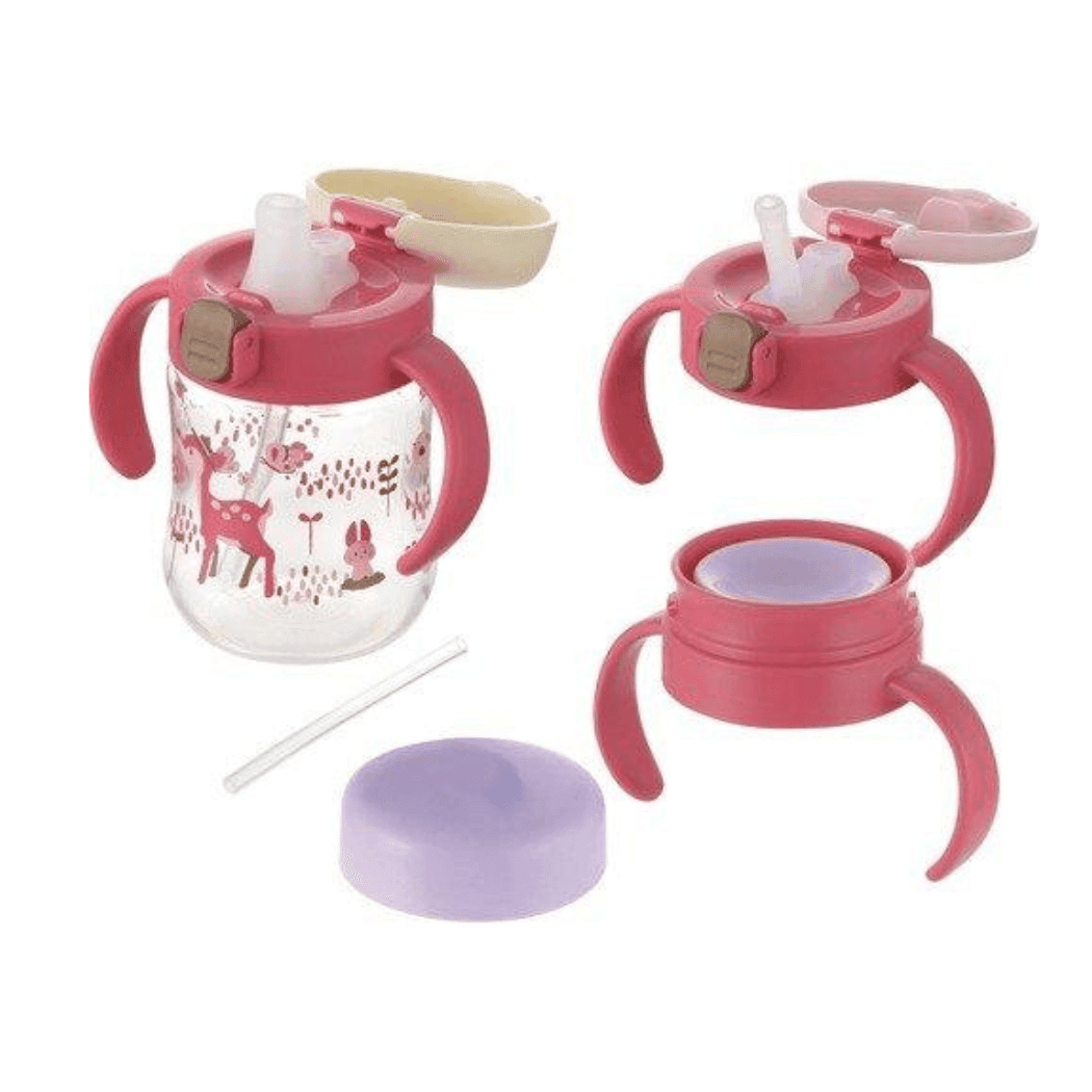 Richell Tli Straw Mug Set Blue Yellow Bear S3