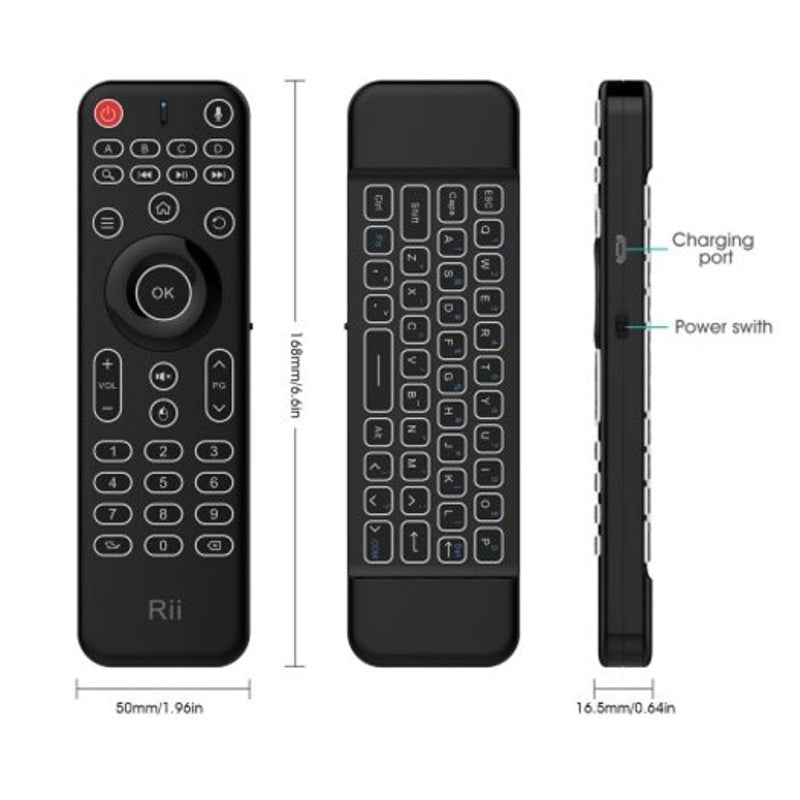 Rii Mx9 Double Sided Mutimedia Wireless Keyboard Black