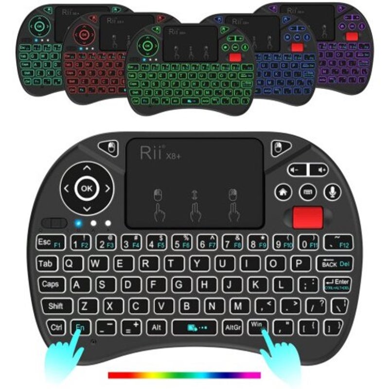 Rii X8 Plus 2.4Ghz Wireless Air Mouse Keyboard Black