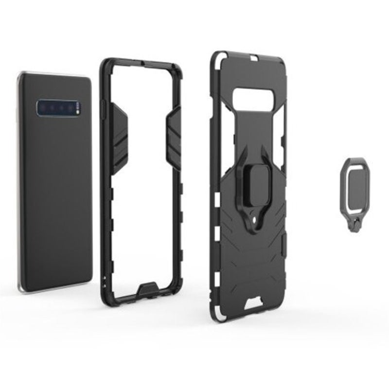Ring Buckle Armour Case For Samsung Galaxy S10 Plus Black