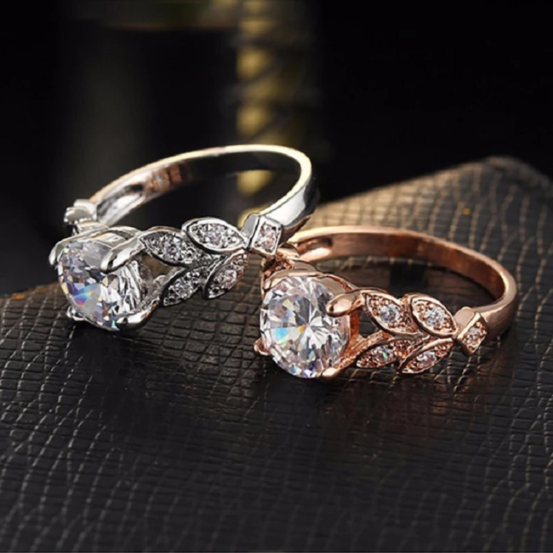 Veile Studios Brilliant Round Cut Zirconia Simulated Diamond Ring Wedding