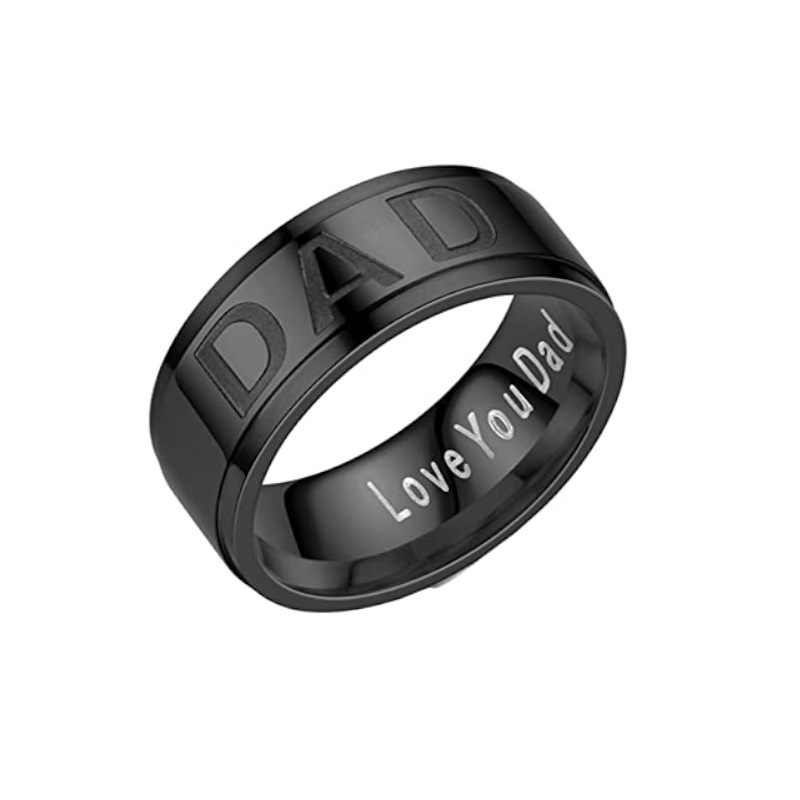 Veile Studios Rings Father Day Gift Dad Engraved Titanium Men