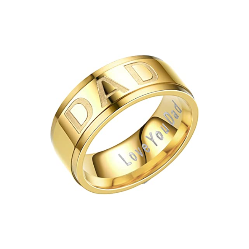 Veile Studios Rings Father Day Gift Dad Engraved Titanium Men